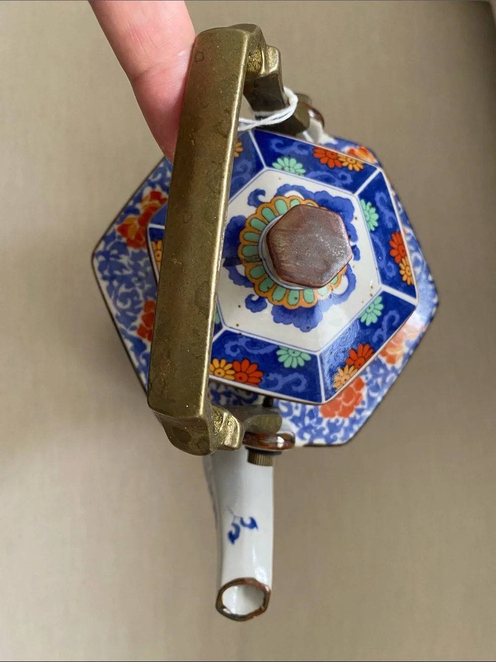 Vintage Japanese Toscany Collection Spring Floral Teapot with Candle Warmer